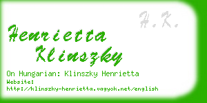 henrietta klinszky business card